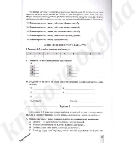 Зошит для контрольних робіт з української мови 6 клас Нова програма Російська мова навчання Авт: А.А. Ворон В.А. Солопенко Вид-во: Освіта - фото 3