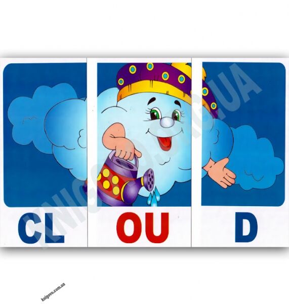 Набір карток Англійська мова 3 рівень Тематичнi картки Читаємо OA OO OU U Ранок - фото 2