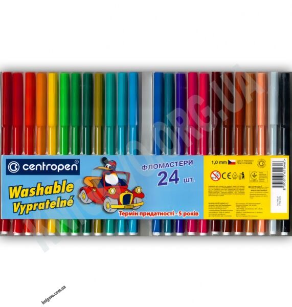 Набор фломастеров Centropen 24 цвета Код 7790 - фото 1