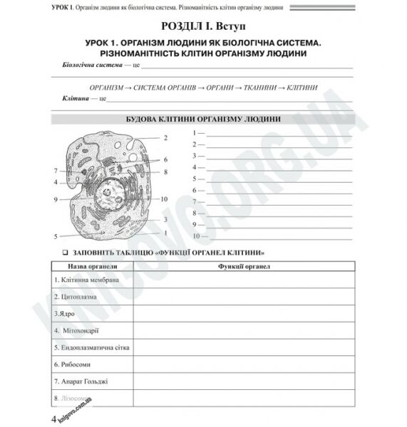 Навчально-моніторинговий комплект Біологія 8 клас І семестр Нова програма Авт: Іонцева А. Вид-во: Ранок - фото 2