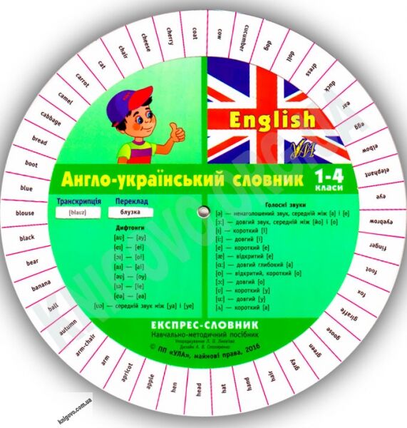 Експрес-словник 1-4 класи Англо-Український Авт: Зіновєва Л. Вид-во: УЛА - фото 1