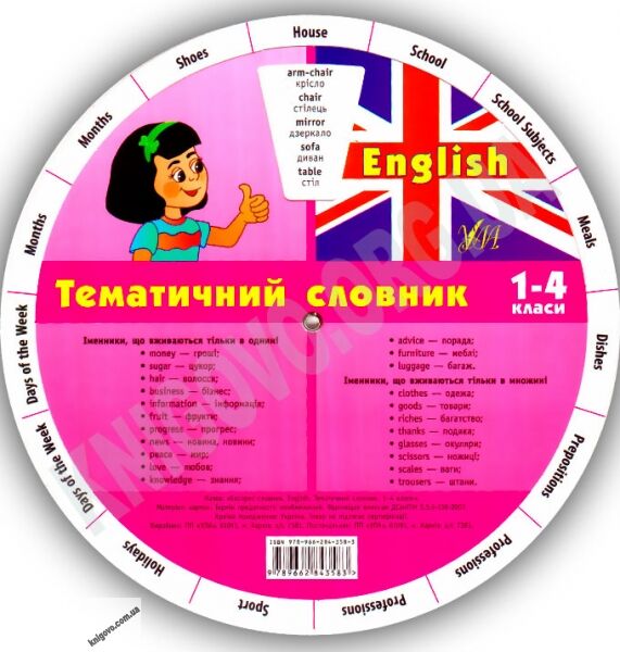 Експрес-словник 1-4 класи Англійський тематичний Авт: Зіновєва Л. Вид-во: УЛА - фото 2
