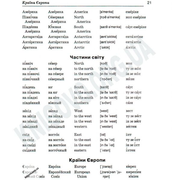 Тематичний словник Українсько-Російсько-Англійський з Транслітерацією 10 000 слів Авт: Рудь С. Вид-во: Весна - фото 3