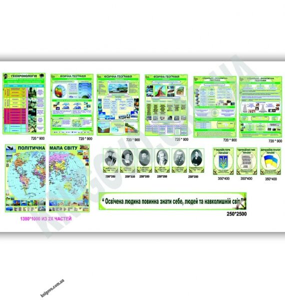 Кабінет географії Комплект стендів Артікул: 12464 Виробник: Інтердизайн - фото 1
