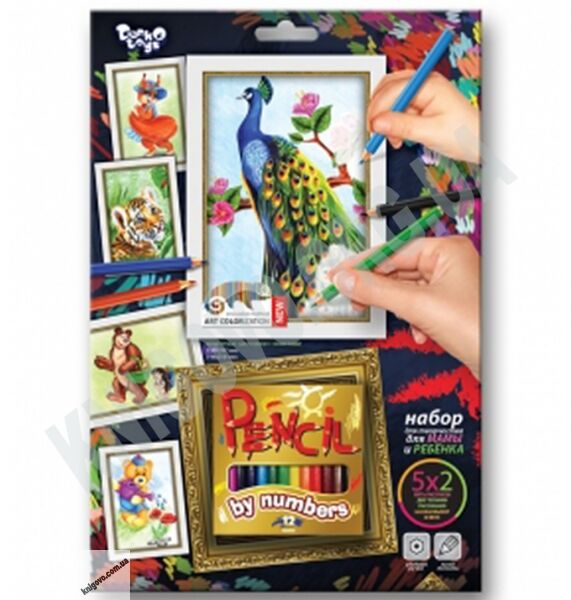 Раскраска карандашами по номерам Павлин Код: PBN-01-04 Изд: Danko Toys - фото 1