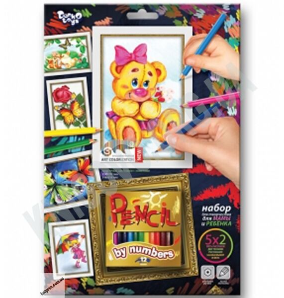 Раскраска карандашами по номерам Мишка Код: PBN-01-05 Изд: Danko Toys - фото 1