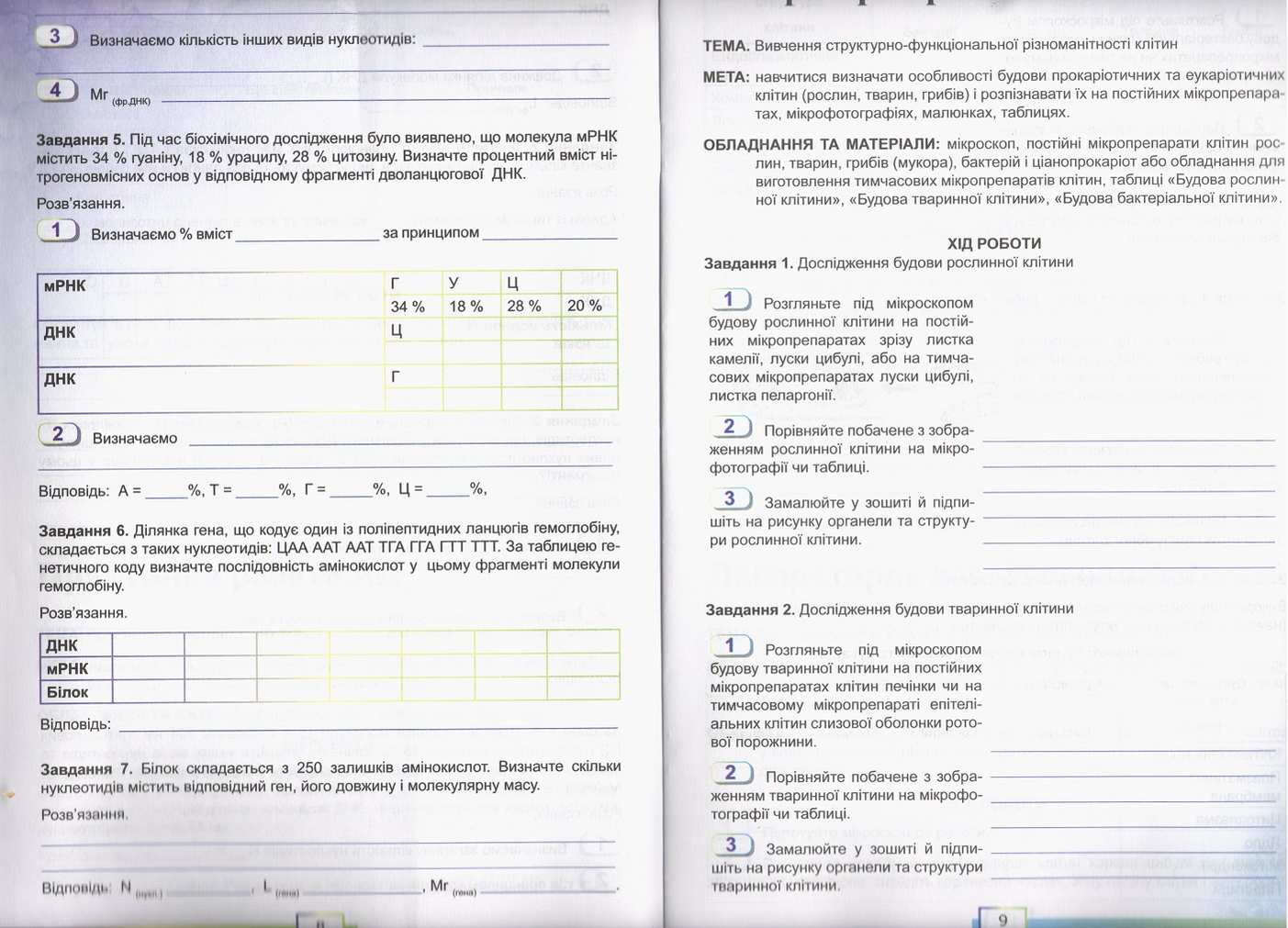 Біологія 9 клас Комплект Робочий зошит та зошит для практичних та лабораторний робіт Каліберда М. Соняшник - фото 3
