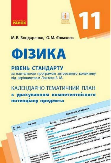 Календарно-тематичний план Фізика 11 клас Рівень стандарту Ранок - фото 1