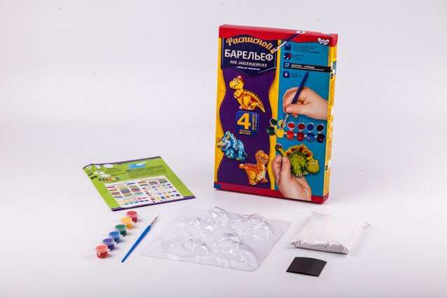 Расписной гипсовый барельеф на магнитах Динозавры Код: RGB-02-11 Danko Toys - фото 2