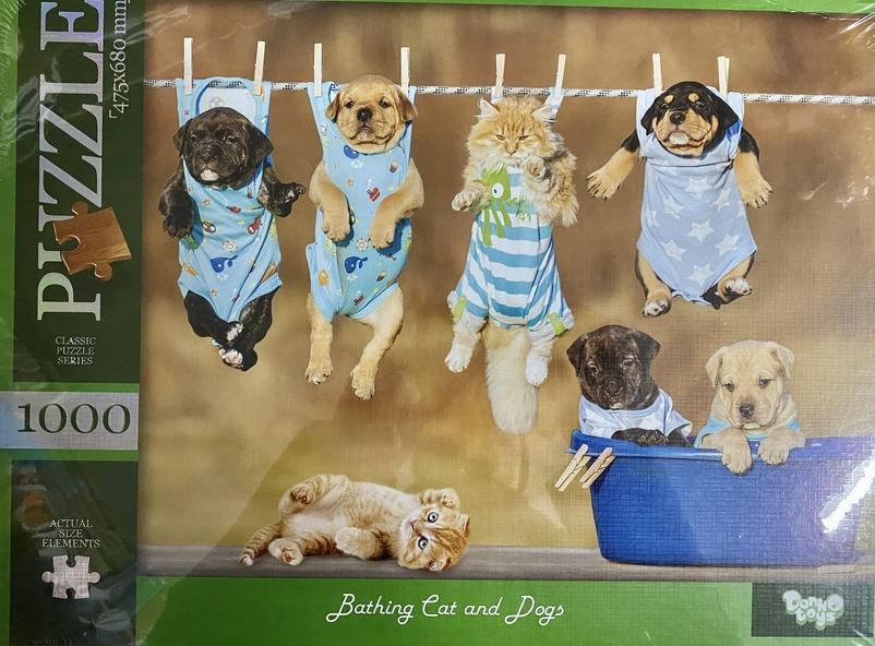 Пазлы 1000 элементов Bathing Cat and Dods Danko Toys - фото 1