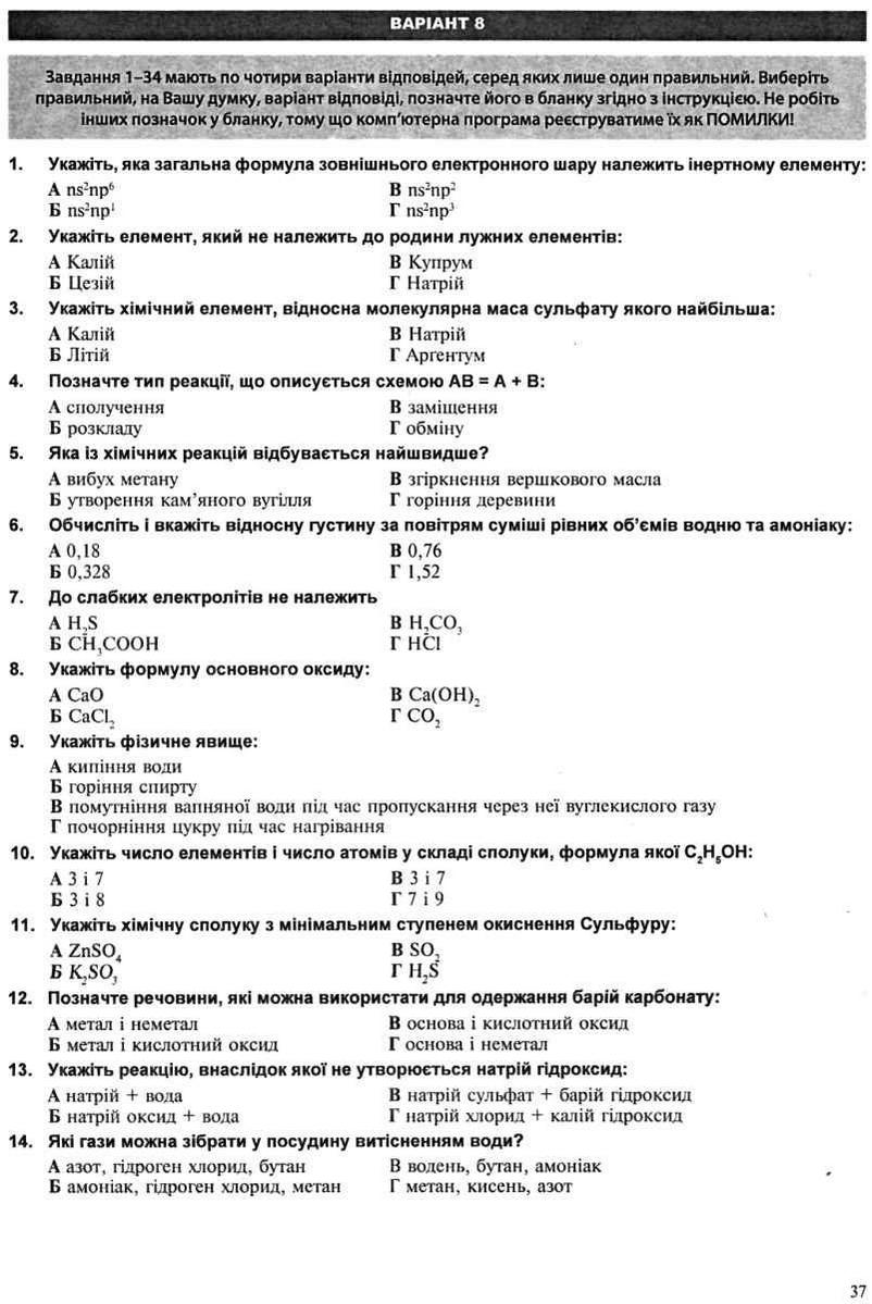 ЗНО 2021 Хімія Зовнішнє незалежне оцінювання Типові тестові завдання Дячук Л. Богдан - фото 2