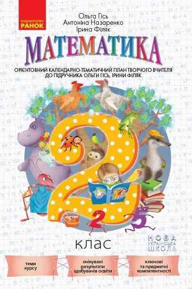 Орієнтовний календарно-тематичний план Математика 2 клас НУШ До підручника О.М. Гісь І.В. Філяк Авт: Гісь О.М. та ін. Вид-во: Ранок Орієнтовний календарно-тематичний план Математика 2 клас НУШ До підручника О.М. Гісь І.В. Філяк Авт: Гісь О.М. та ін. Вид-во: Ранок