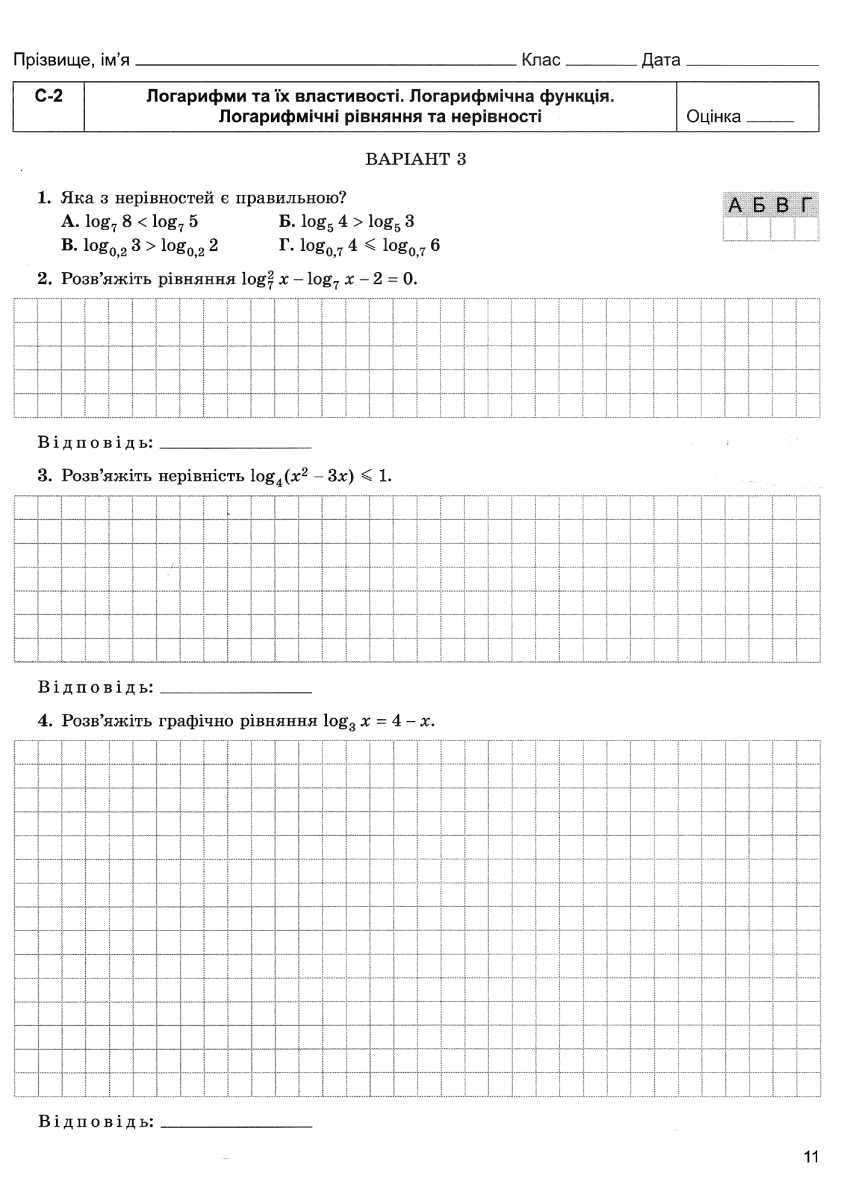 Алгебра і початки аналізу Зошит для самостійних та тематичних контрольних робіт 11 клас Стандарт Програма 2019 Істер О. Генеза - фото 2