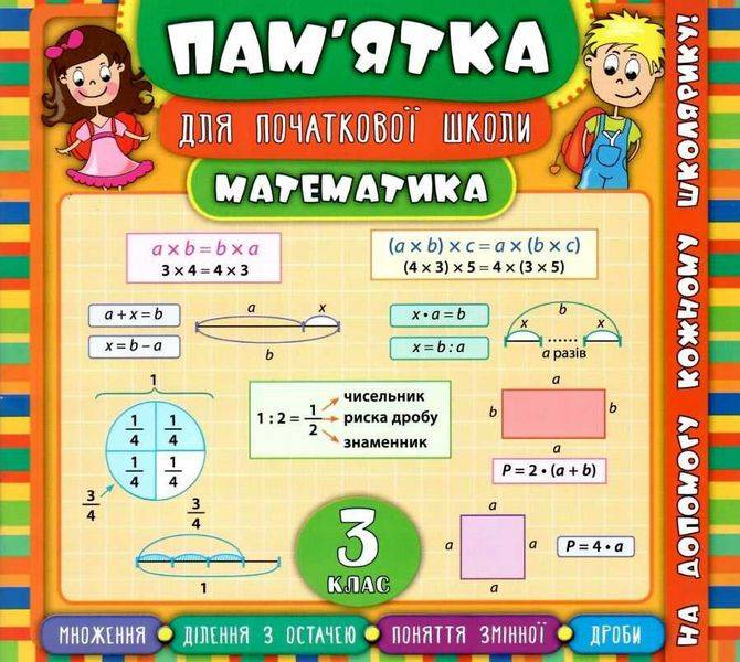 Пам’ятка для початкової школи Математика 3 клас Соколова І. УЛА - фото 1