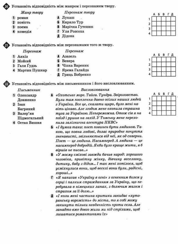 Українська література Тестові завдання у форматі ЗНО та ДПА 2022 Олексієнко Л. Освіта - фото 3