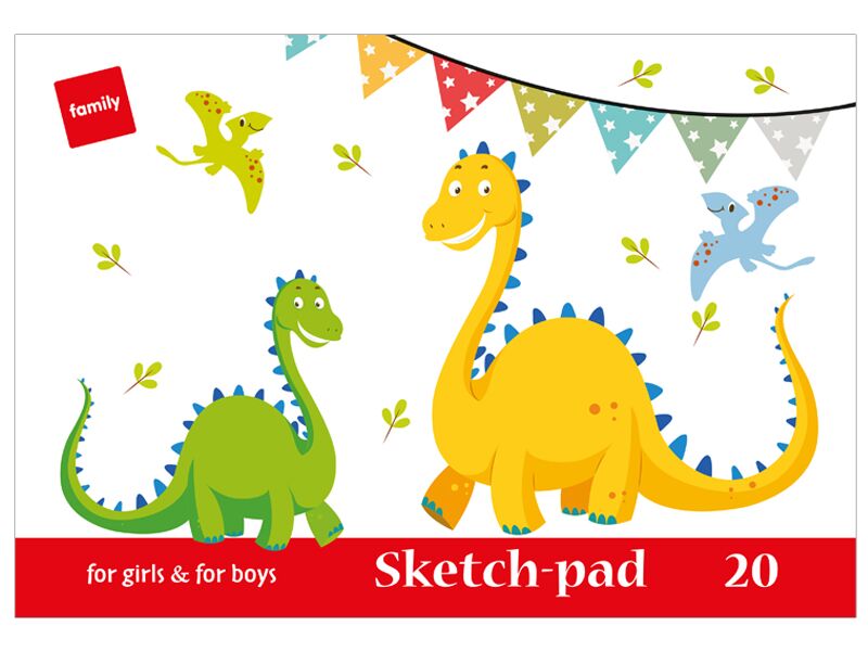 Альбом для малювання (скоба, 20арк) A family Альбом для малювання (скоба, 20арк) A family - Альбоми для малювання