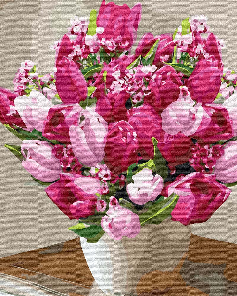 Картина по номерам Букети; Яскраві тюльпани; 40*50 см - Набори для розмальовування