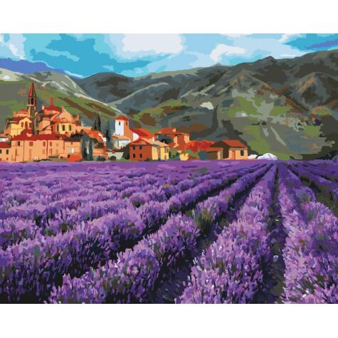 Картина по номерам Сільський пейзаж; Гірська лаванда 40*50 см Картина по номерам Сільський пейзаж; Гірська лаванда 40*50 см - Набори для розмальовування