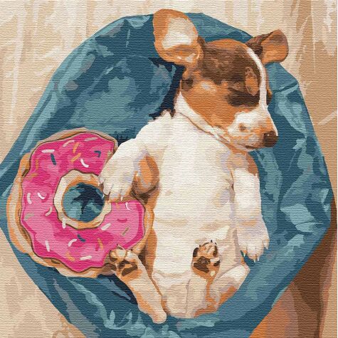 Картина по номерам; Солодкі сни пухнастика; 40*40 см - Набори для розмальовування