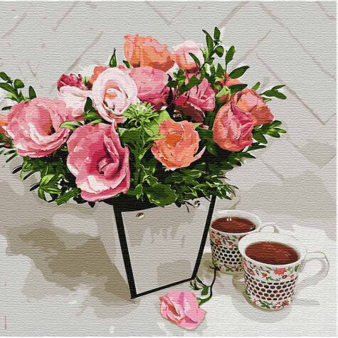 Картина по номерам Ароматне чаювання 40*40 см Картина по номерам Ароматне чаювання 40*40 см - Набори для розмальовування