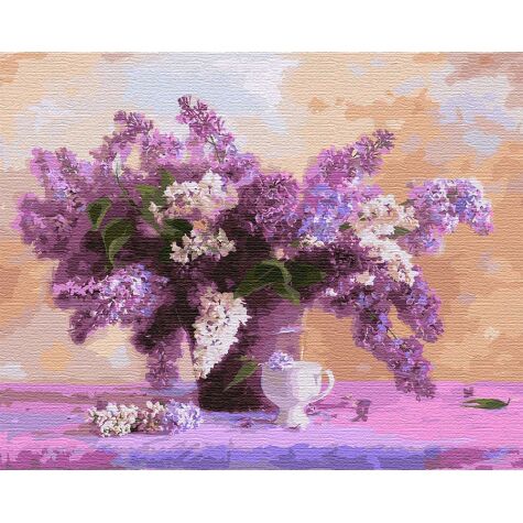 Набір для розпису по номерах. "Яскравий букет бузку" 40*50см Набір для розпису по номерах. "Яскравий букет бузку" 40*50см - Набори для розмальовування