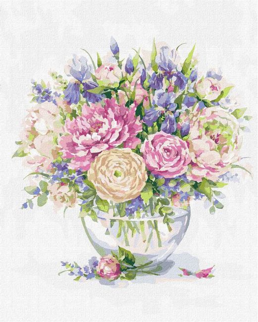 Картина по номерам. Піони та іриси 40х50 см - фото 1