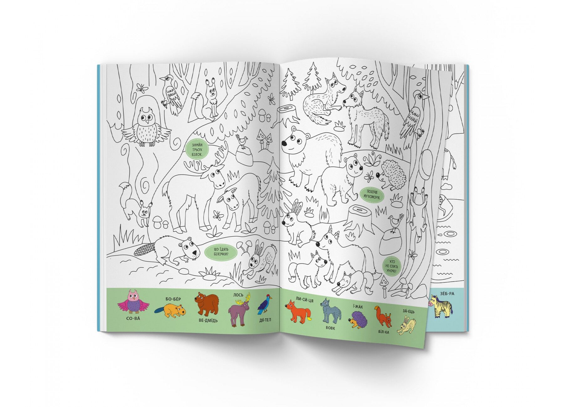 Віммельбух-розмальовка. Дикі тварини. Crystal Book. - фото 2