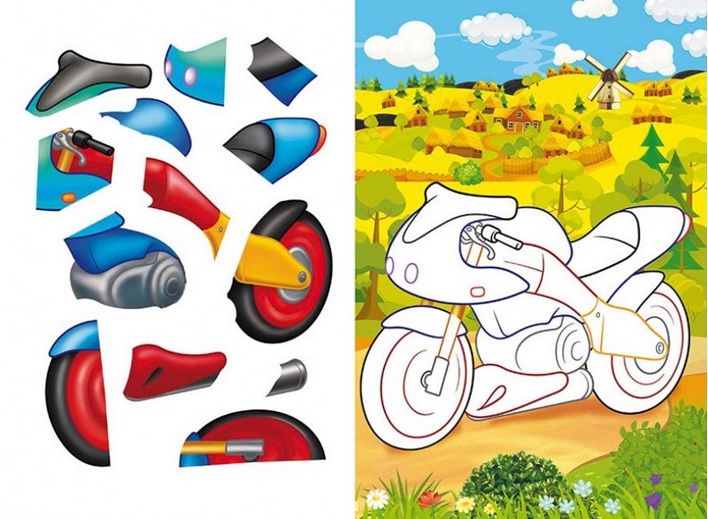 Аплікації для малят. Мотоцикл - фото 4