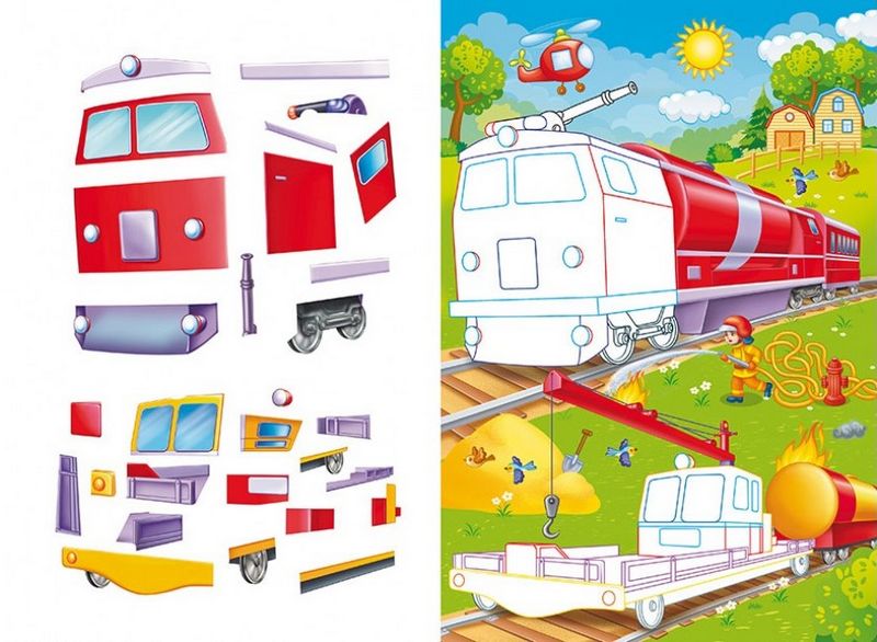 Аплікації для малят. Потяги - фото 3
