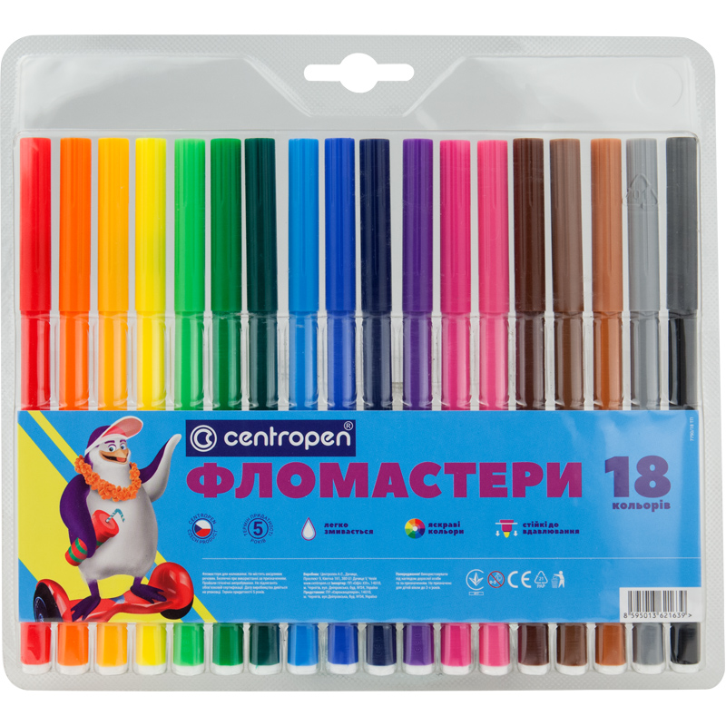 Фломастери Centropen 7790/18 набір 18 штук. - фото 1