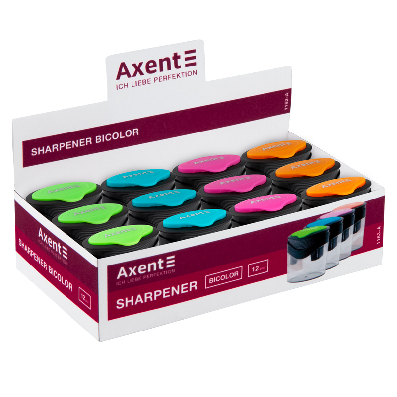 Точилка з контейнером BiColor 1163-A, асорті кольорів - фото 2