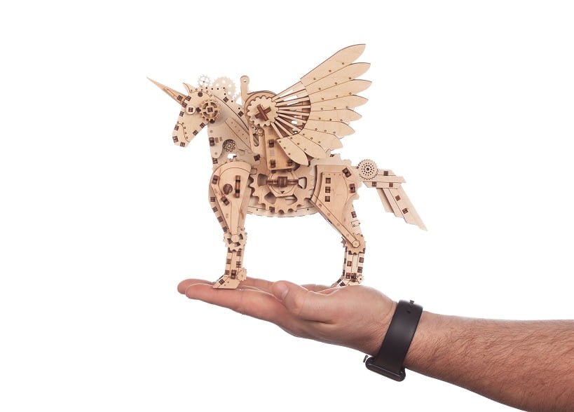 Механічний єдиноріг S. Механічна деревяна 3D-модель - фото 3