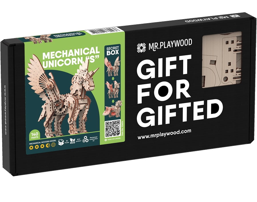 Механічний єдиноріг S. Механічна деревяна 3D-модель - фото 7