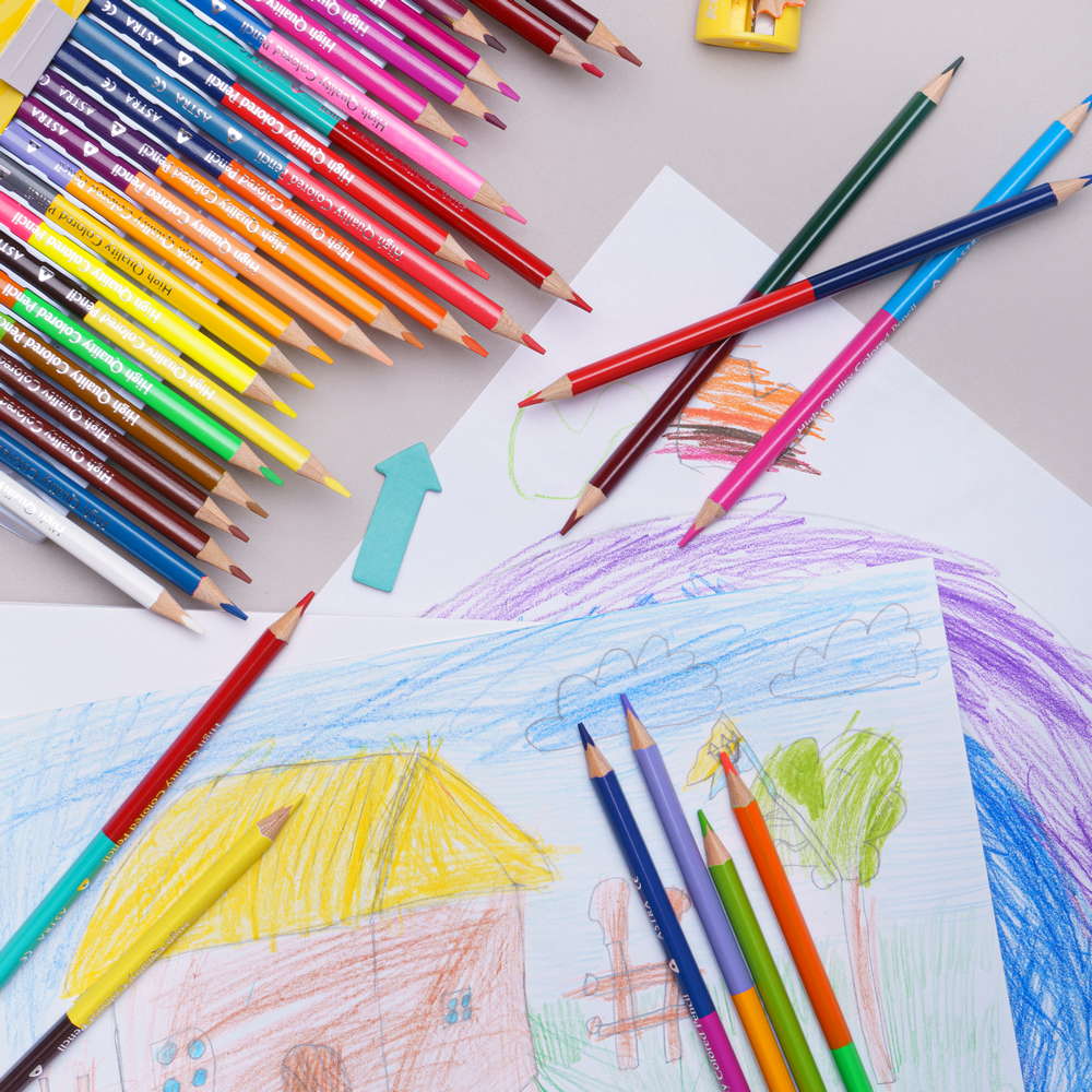 Олівці кольорові тригранні двосторонні + чинка - 48 кольорів (24 шт.) - фото 3