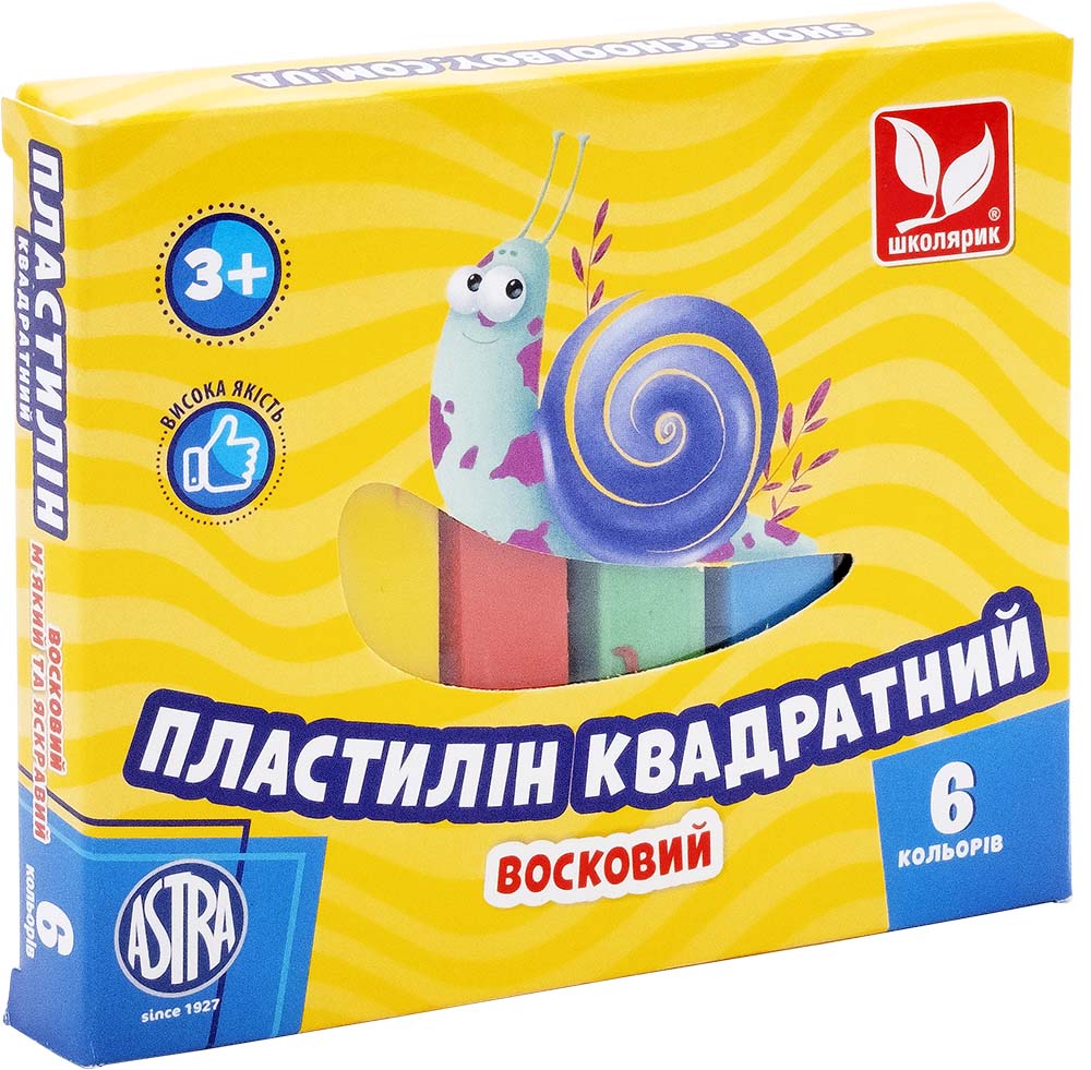 Пластилін квадратний восковий 6 кольорів - фото 1