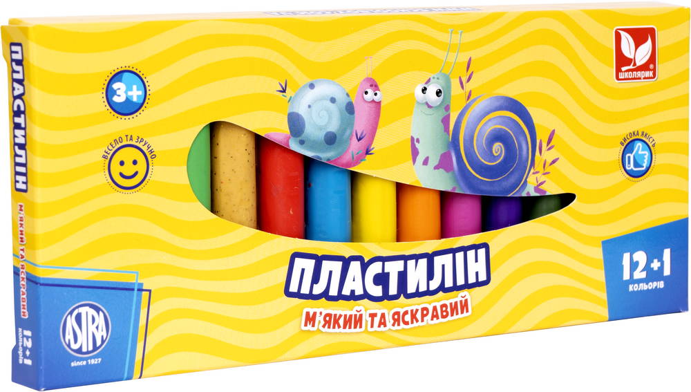 Пластилін круглий восковий 12 кольорів + 1 Золотий колір у подарунок - фото 1