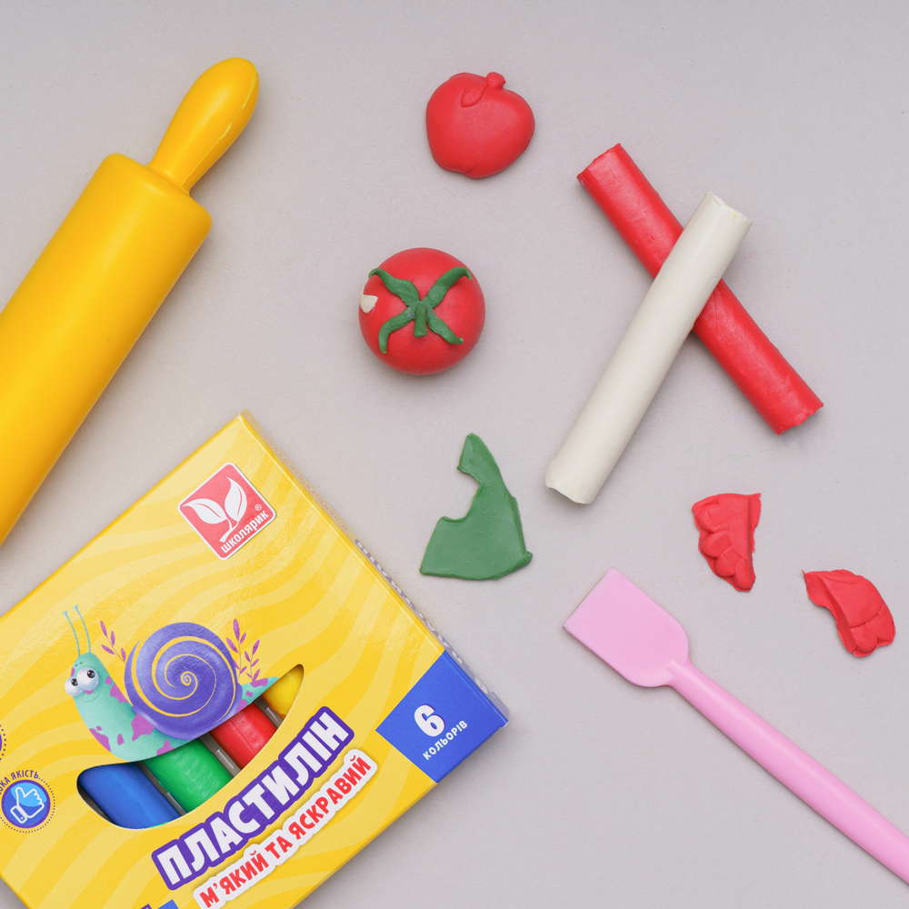 Пластилін круглий восковий 6 кольорів - фото 3