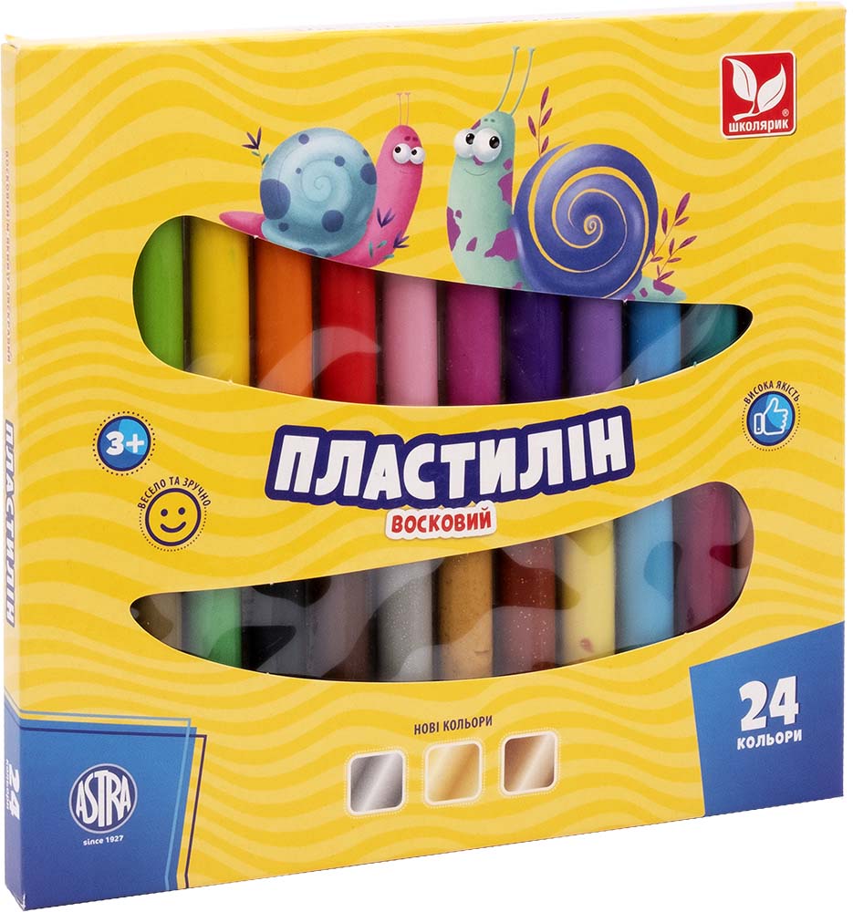 Пластилін круглий восковий 24 кольори - фото 1