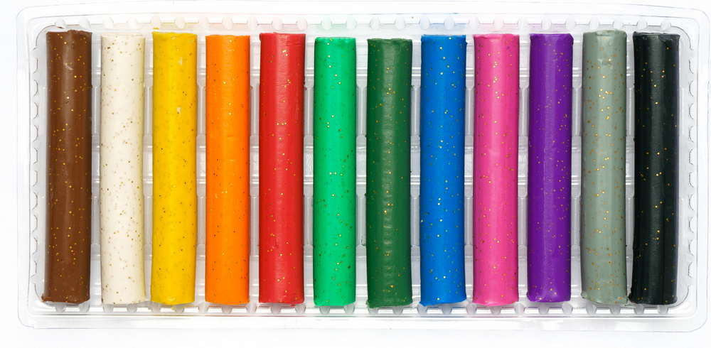 Пластилін круглий восковий з блискітками 12 кольорів - фото 2
