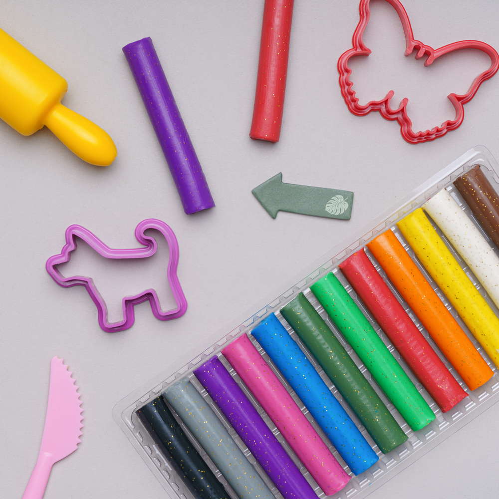 Пластилін круглий восковий з блискітками 12 кольорів - фото 3