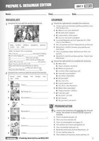 Збірник тестів Англійська мова Prepare Test book 5 клас Авт: Lucy Torres Stuart Cochrane Вид-во: Cambridge university press - фото 3