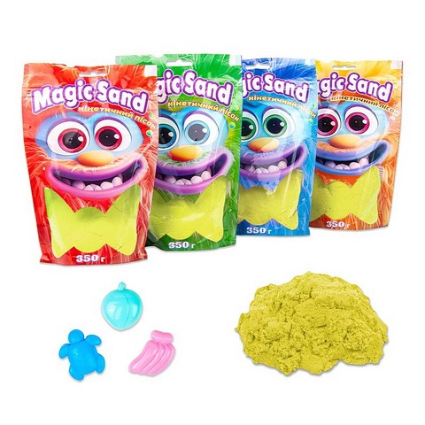 Magic sand. Кінетичний пісок в пакеті жовтий, 350 г - фото 2