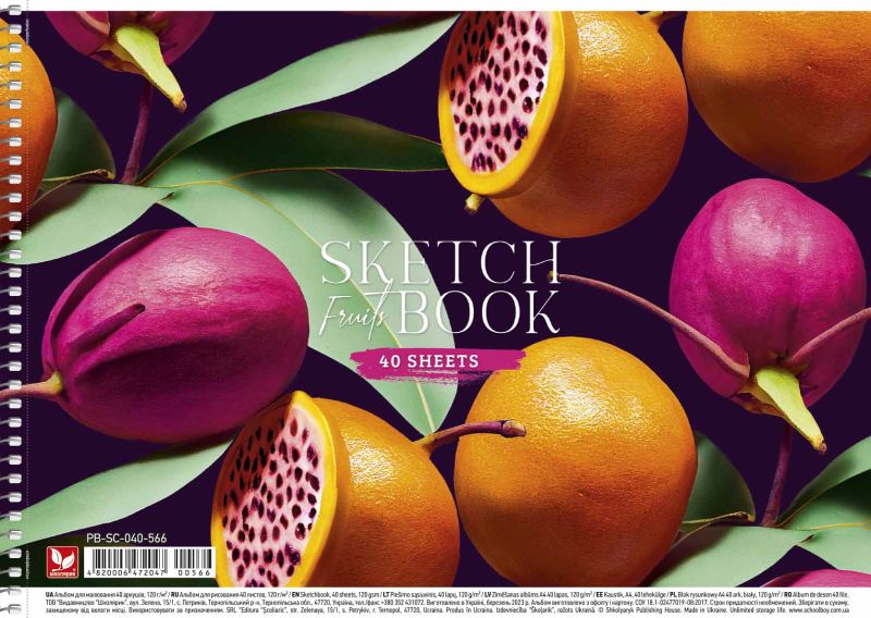 Альбом для малювання, спiраль, 40арк., 120г/м2, Школярик - фото 3