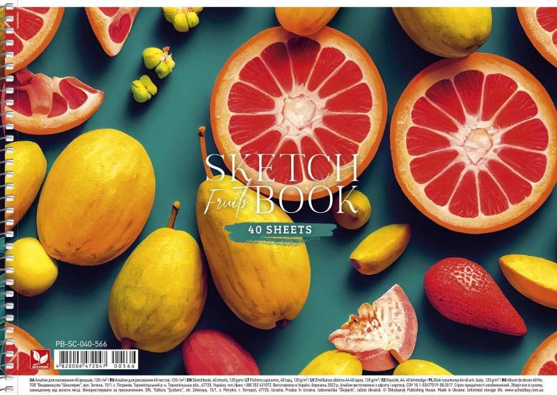 Альбом для малювання, спiраль, 40арк., 120г/м2, Школярик (PB-SC-040-566) - фото 3