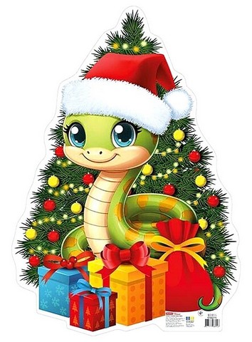 Символ року 2025. Змія. Фігурний плакат з висічкою для оформлення інтер’єру - фото 1