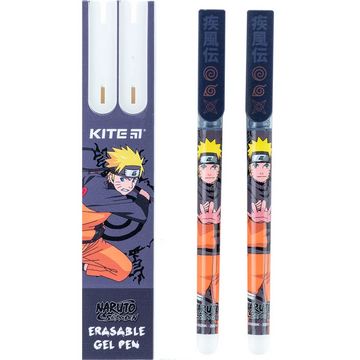 Ручка гелева "пиши-стирай" Kite Naruto NR24-069, синя, 2 шт. у пеналі - ПАКУНОК ШКОЛЯРА