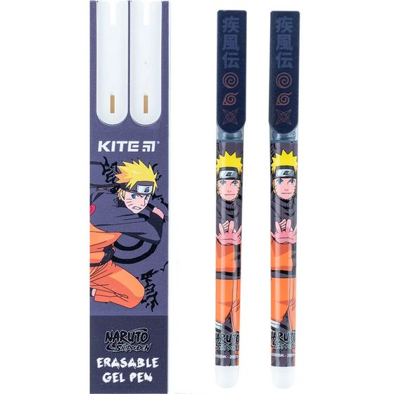 Ручка гелева пиши-стирай Kite Naruto NR24-069, синя, 2 шт. у пеналі - фото 1
