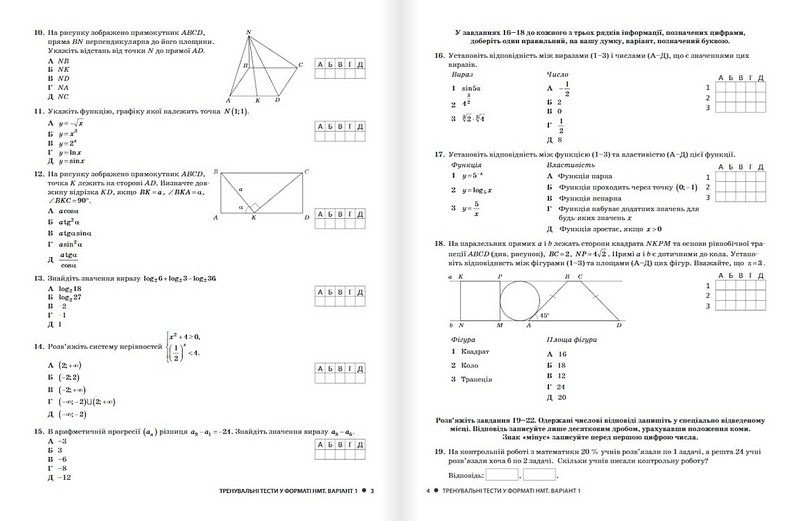 Типові тестові завдання у форматі НМТ 2025 Математика Авт: Альбіна Гальперіна Вид-во: Літера - фото 3