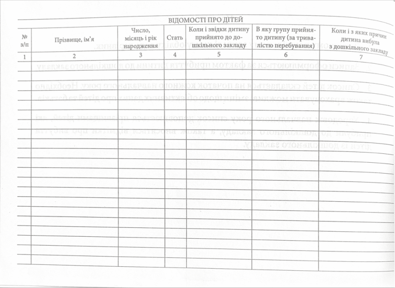 Журнал прибуття (вибуття) дітей дошкільного закладу ПЕТ - фото 3