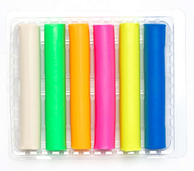 Пластилін круглий 6 кольорів восковий флуо Школярик - фото 3
